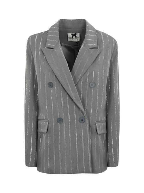 Blazer gessato con diamanti NO SECRETS | 243NS000ACCIAIO